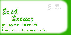 erik matusz business card